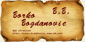 Borko Bogdanović vizit kartica